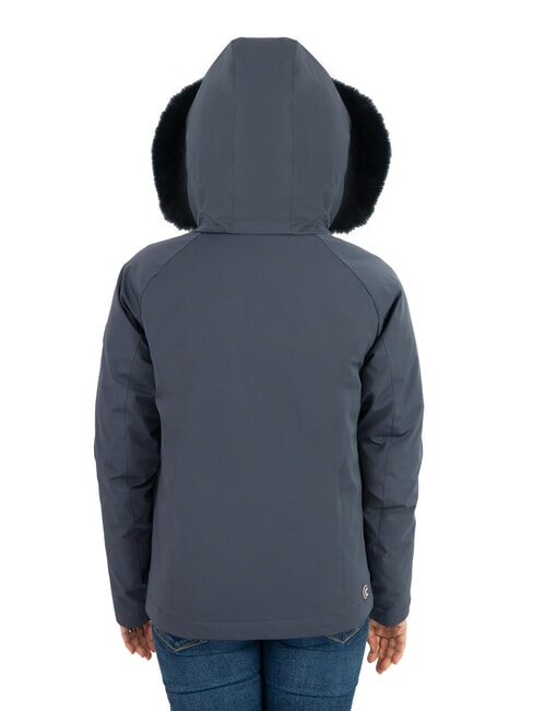 PURENESS Daunenjacke aus zwei Materialien mit Kapuze marineblau - Daunenjacken f&uuml;r Damen