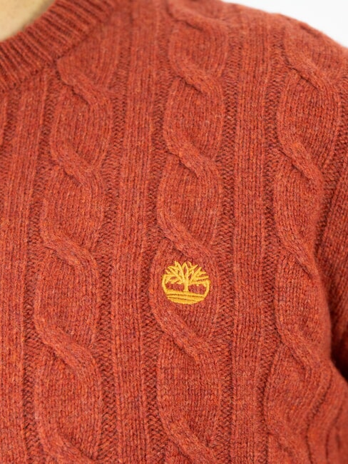 JAFFREY Pullover mit Rundhalsausschnitt und Zopfmuster Chili-Öl - Herrenpullover