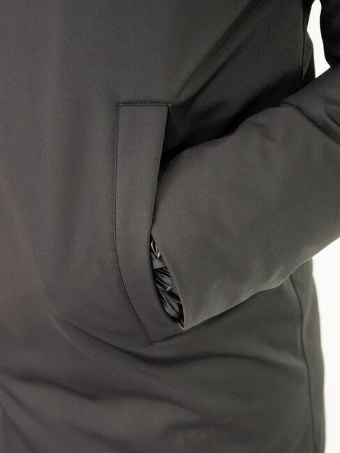 PURENESS Lange Daunenjacke mit Kapuze Schwarz - Daunenjacken für Damen