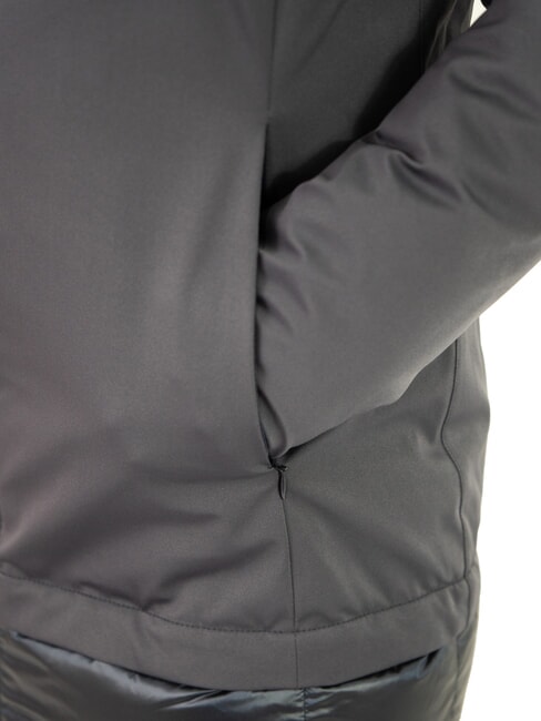 PURENESS Daunenjacke aus zwei Materialien mit Kapuze marineblau - Daunenjacken für Damen