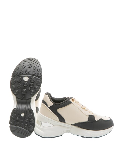 METALLIC LOGO Zweifarbige High-Top-Sneakers aus Leder weiß/schwarz - Damenschuhe