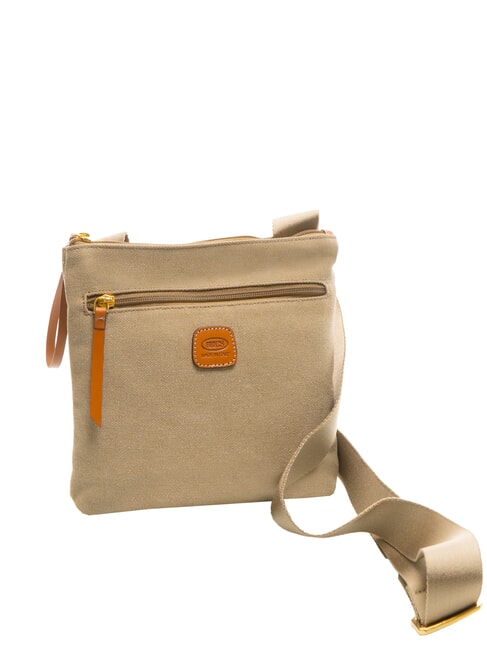 SORRENTO EMMA Flache Umhängetasche aus Canvas Olive - Damentaschen