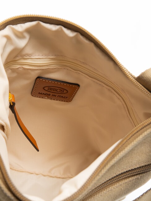 SORRENTO EMMA Flache Umhängetasche aus Canvas Olive - Damentaschen