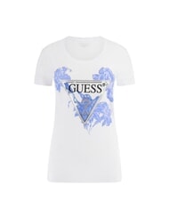 GUESS SS CN FLOWER Kurzärmeliges T-Shirt purweiß - T-Shirts und Tops für Damen - 4