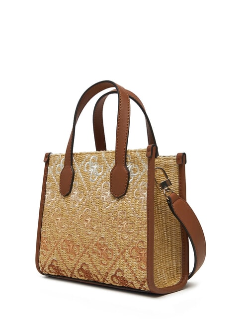 SILVANA Mini Handtasche, mit Schultergurt Cognac / Oliven - Damentaschen