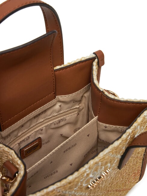 SILVANA Mini Handtasche, mit Schultergurt Cognac / Oliven - Damentaschen