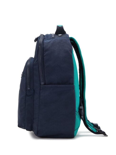 SEOUL SMALL Rucksack blau grüner Block - Rucksäcke für Schule &amp; Freizeit
