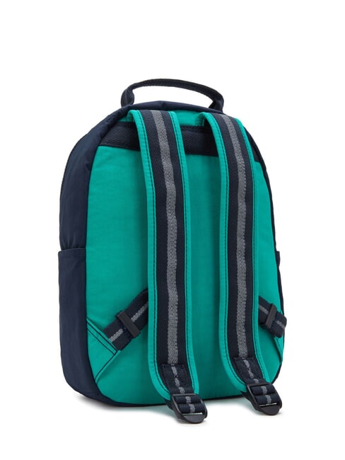 SEOUL SMALL Rucksack blau grüner Block - Rucksäcke für Schule &amp; Freizeit