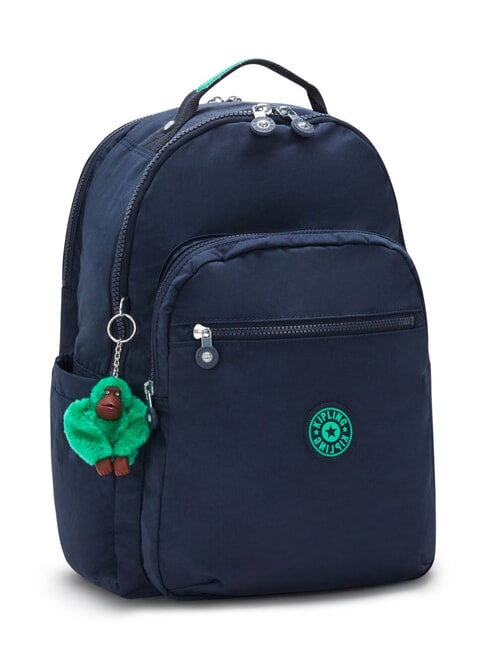 SEOUL Rucksack mit 15"-Laptopfach blau grüner Block - Rucksäcke für Schule &amp; Freizeit