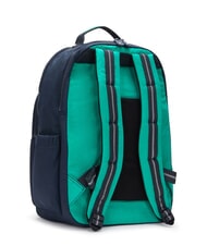 KIPLING SEOUL Rucksack mit 15"-Laptopfach blau grüner Block - Rucksäcke für Schule &amp; Freizeit - 4