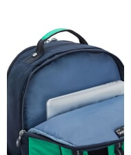KIPLING SEOUL Rucksack mit 15"-Laptopfach blau grüner Block - Rucksäcke für Schule &amp; Freizeit - 5