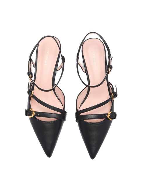 FERNANDA Slingback-Schuhe aus Leder Schwarz - Damenschuhe