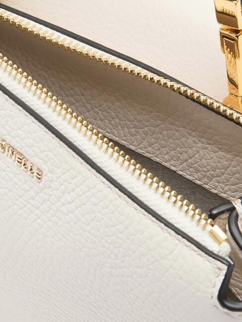 ARLETTIS Minitasche aus strukturiertem Leder Wei&szlig; - Damentaschen