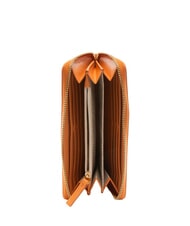 BORBONESE LETTERING PLATE Portemonnaie aus Leder mit Rundum-Reißverschluss Mandarinen - Brieftaschen Damen - 2