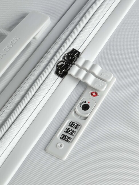 FLYDUCK Großer erweiterbarer Trolley weiß - Harte Trolleys