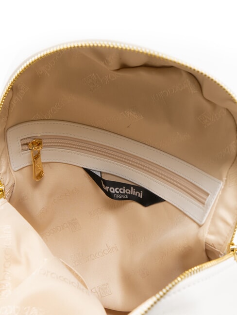 NORA Lederrucksack mit Ketten Weiß - Damentaschen