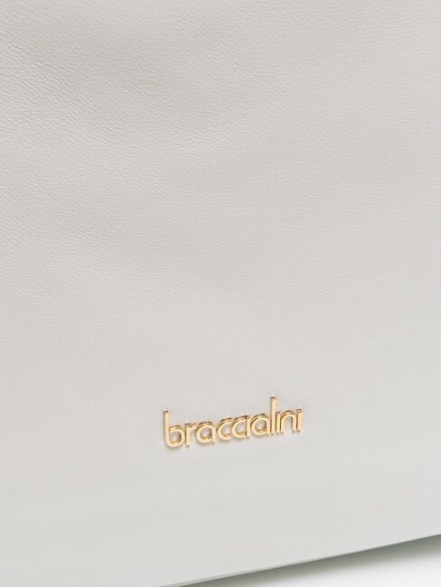 NORA Einkaufstasche aus Leder mit Schnallen Weiß - Damentaschen