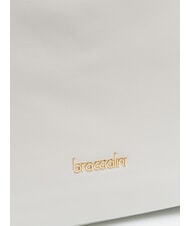 BRACCIALINI NORA Einkaufstasche aus Leder mit Schnallen Weiß - Damentaschen - 3