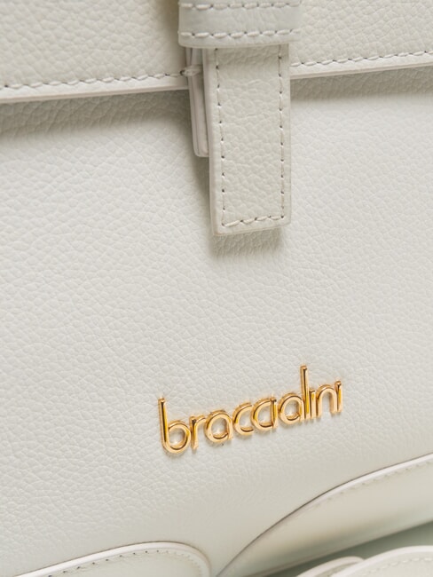 HELLEN Aktentasche aus Leder mit Schnalle Weiß - Damentaschen