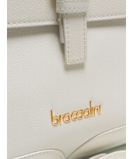 BRACCIALINI HELLEN Aktentasche aus Leder mit Schnalle Weiß - Damentaschen - 4