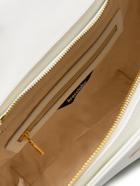 HELLEN Aktentasche aus Leder mit Schnalle Weiß - Damentaschen