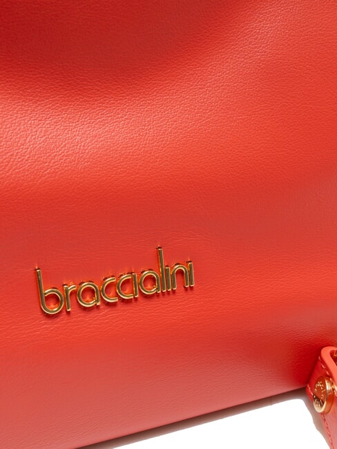 SOFIA Lederhandtasche mit kleinen Blumen Rot - Damentaschen