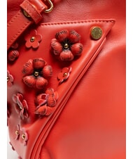 BRACCIALINI SOFIA Lederhandtasche mit kleinen Blumen Rot - Damentaschen - 4