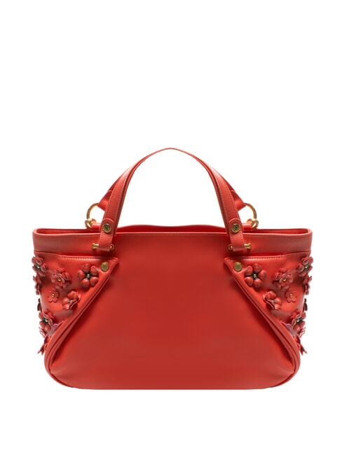 SOFIA Lederhandtasche mit kleinen Blumen Rot - Damentaschen