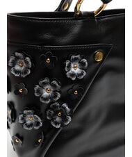 BRACCIALINI SOFIA Lederhandtasche mit kleinen Blumen Schwarz - Damentaschen - 4