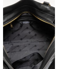 BRACCIALINI SOFIA Lederhandtasche mit kleinen Blumen Schwarz - Damentaschen - 6