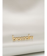 BRACCIALINI SOFIA Lederhandtasche mit kleinen Blumen Weiß - Damentaschen - 3