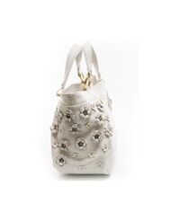 BRACCIALINI SOFIA Lederhandtasche mit kleinen Blumen Weiß - Damentaschen - 5