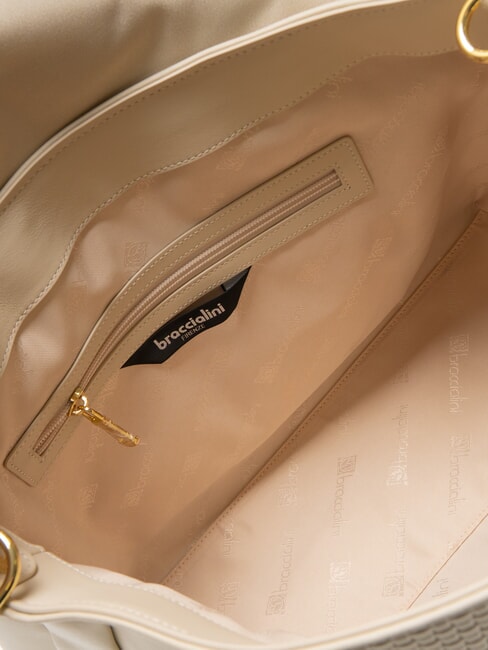 NAOMI Umhängetasche aus Leder Beige - Damentaschen