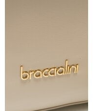 BRACCIALINI NORA Umhängetasche aus Leder mit Schnallen Beige - Damentaschen - 3