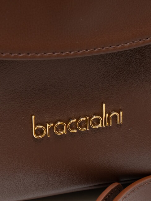 SOFIA Lederhandtasche mit Blume braun - Damentaschen