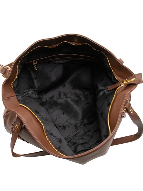 NAOMI Umhängetasche aus Leder mit Kette braun - Damentaschen