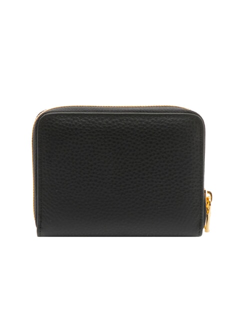 BASIC Kleine Lederbrieftasche mit Rundum-Reißverschluss Schwarz - Brieftaschen Damen