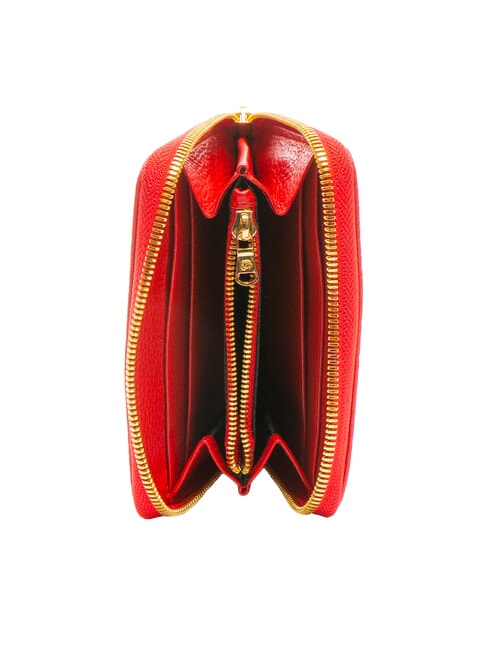 BASIC Kleine Lederbrieftasche mit Rundum-Rei&szlig;verschluss Rot - Brieftaschen Damen