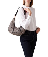 BORBONESE FOLD  Weiche Umhängetasche OP / NATUR / SCHWARZ - Damentaschen - 5