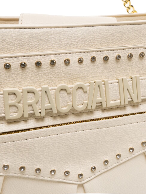 GISELLE Umhängetasche mit Metalllogo Beige - Damentaschen