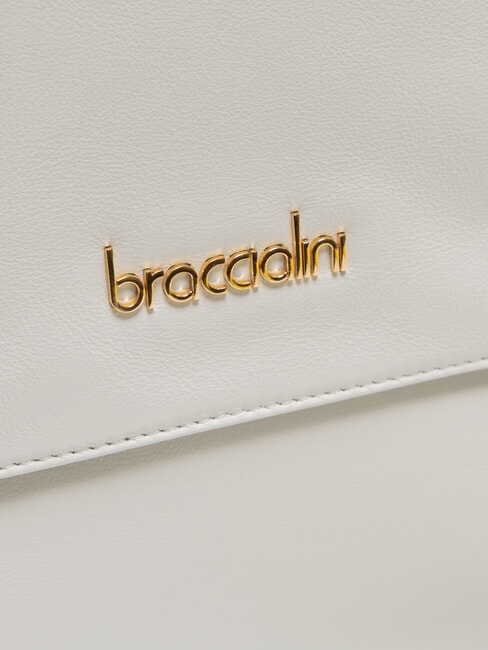 GRETA Aktentasche aus Leder mit Schultergurt Weiß - Damentaschen