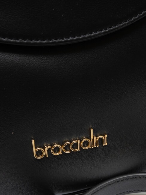 SOFIA Lederhandtasche mit kleinen Blumen Schwarz - Damentaschen