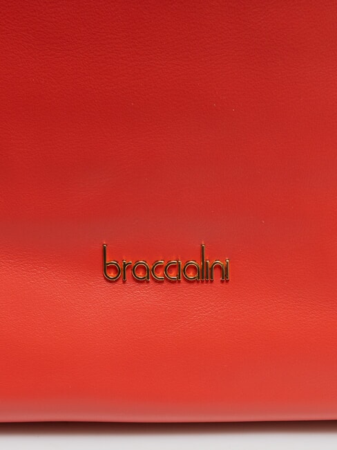 SOFIA Umhängetasche aus Leder mit kleinen Blumen Rot - Damentaschen