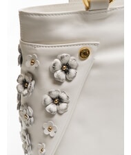 BRACCIALINI SOFIA Umhängetasche aus Leder mit kleinen Blumen Weiß - Damentaschen - 3