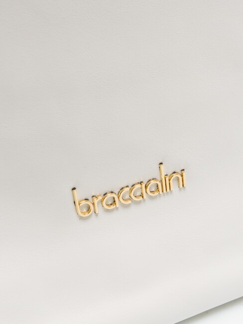 SOFIA Umhängetasche aus Leder mit kleinen Blumen Weiß - Damentaschen