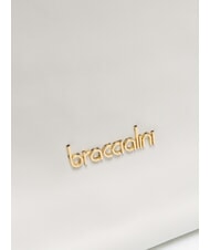 BRACCIALINI SOFIA Umhängetasche aus Leder mit kleinen Blumen Weiß - Damentaschen - 5