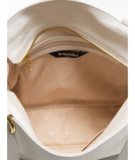 BRACCIALINI SOFIA Umhängetasche aus Leder mit kleinen Blumen Weiß - Damentaschen - 6