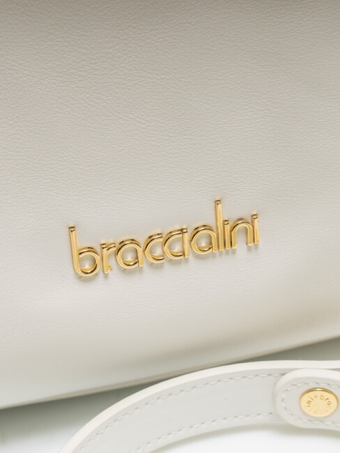 NORA Umhängetasche aus Leder mit Schnallen Weiß - Damentaschen