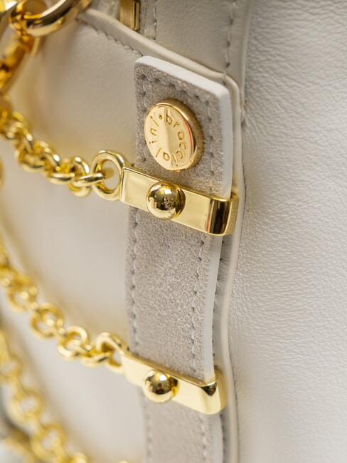 NORA Umhängetasche aus Leder mit Schnallen Weiß - Damentaschen