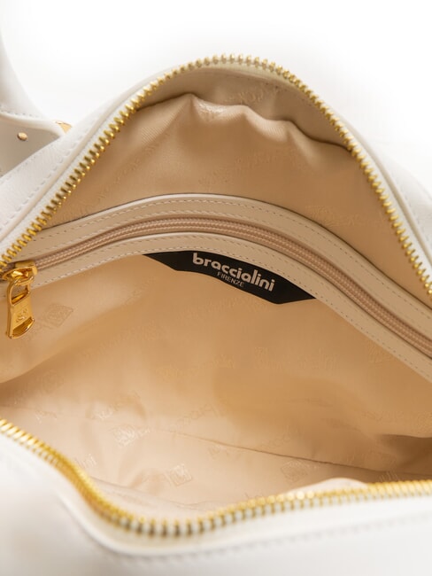 NORA Umhängetasche aus Leder mit Schnallen Weiß - Damentaschen